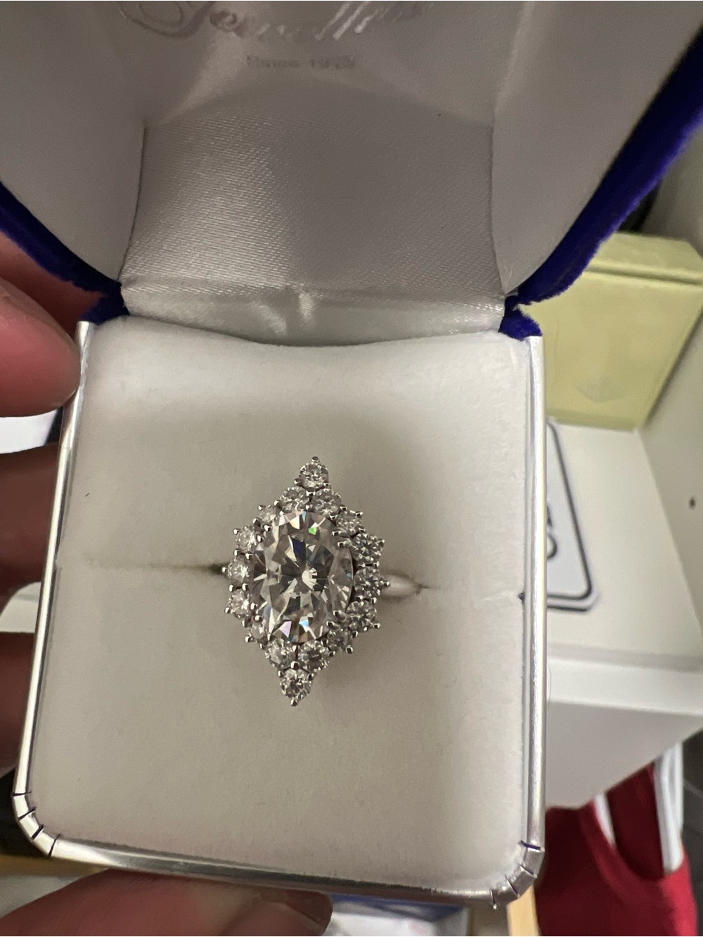 14k white gold, 4ct moissanite women’s ring size 5.25